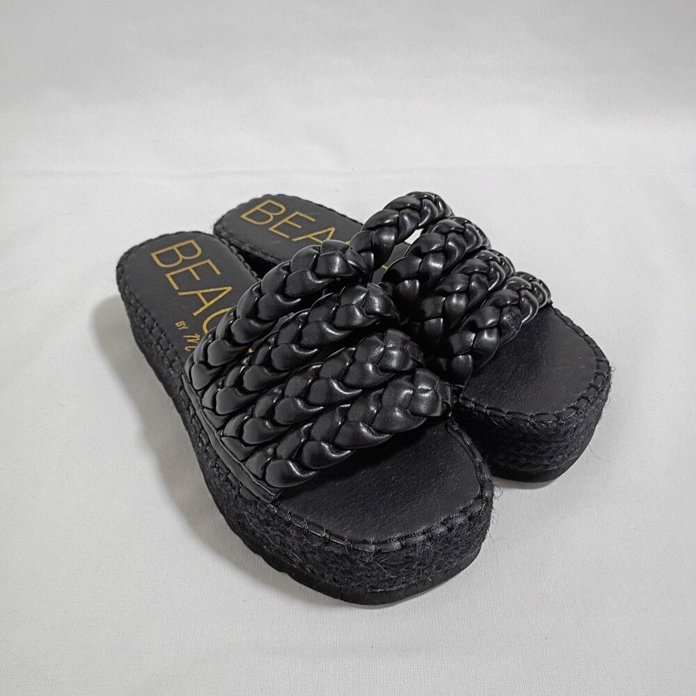 Beach By Matisse Cairo Platform Sandals Black EUC Women's 7